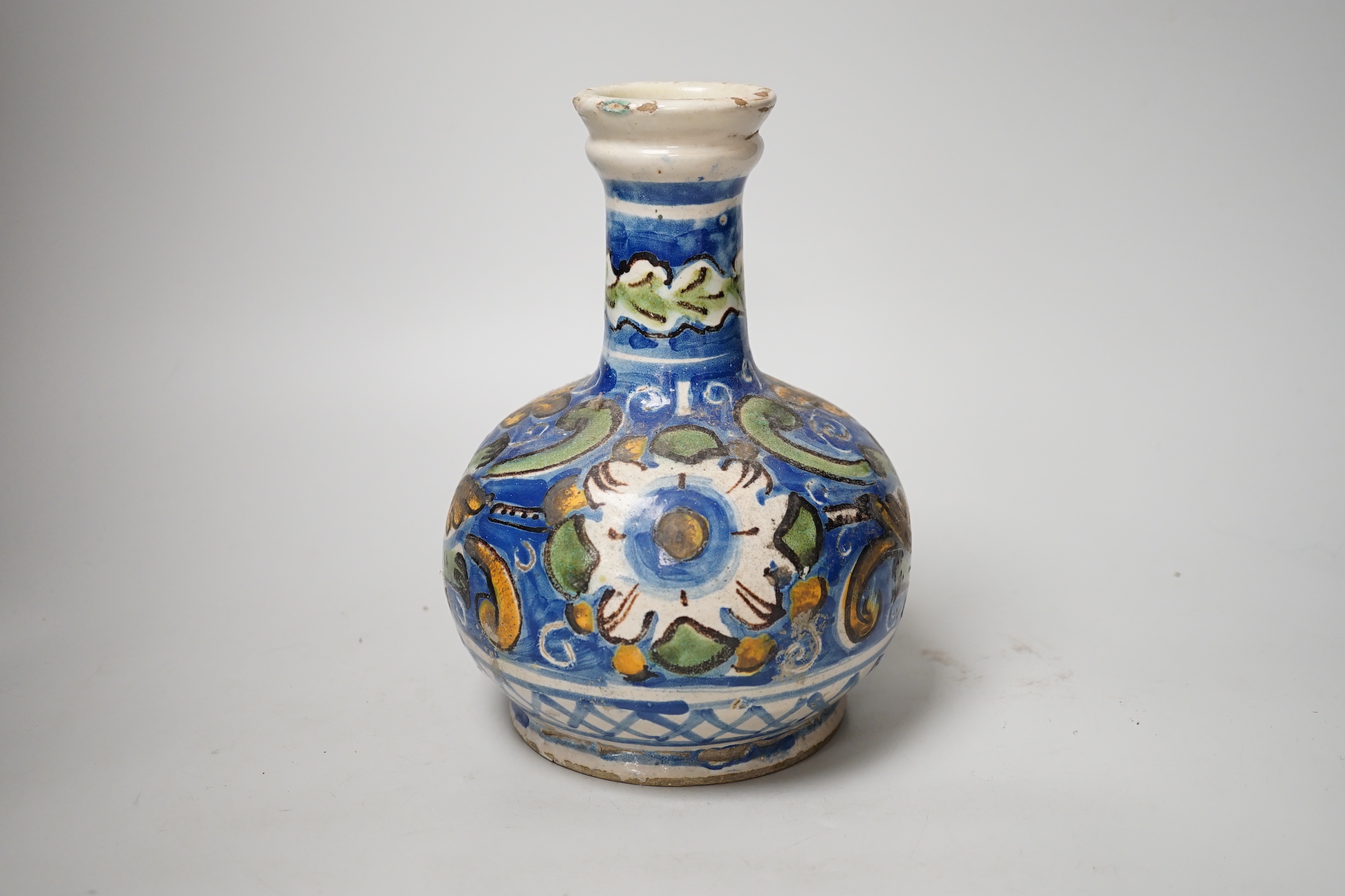 A Southern European vase, tin glazed, 22cm